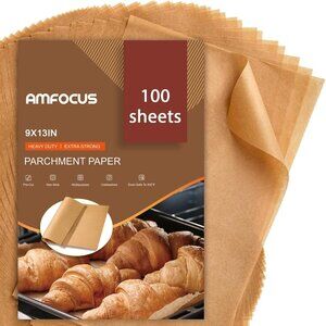 Parchment Paper Sheets, 9x13 In Non-Stick Precut Baking Parchment 100PCS